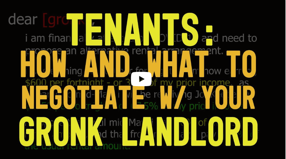 *TENANTS: How & what to negotiate with your GRONK LANDLORD*